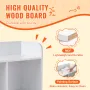 Wood Kid Storage Cubby, Toy Storage Organizer with Bookshelf, 5-Cubby Wood Toy Storage Cabinet, Children Book Toy Shelf for Kids