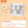Wood Kid Storage Cubby, Toy Storage Organizer med boghylde