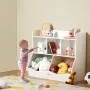 Wood Kid Storage Cubby, Toy Storage Organizer med boghylde