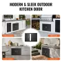 BBQ Access Door, 762x533 mm Double Outdoor Kitchen Door, Cold Plate Flush Mount Door, Wall Vertical Door with Handles and Ventss