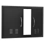 BBQ Access Door, 762x533 mm Double Outdoor Kitchen Door, Cold Plate Flush Mount Door, Wall Vertical Door with Handles and Ventss