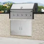 BBQ Access Door, 915x610 mm Double Outdoor Kitchen Door, Stainless Steel Flush Mount Door, Wall Vertical Door with Handles, for 