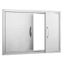 BBQ Access Door, 915x610 mm Double Outdoor Kitchen Door, Stainless Steel Flush Mount Door, Wall Vertical Door with Handles, for 