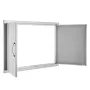 BBQ Access Door, 915x610 mm Double Outdoor Kitchen Door, Stainless Steel Flush Mount Door, Wall Vertical Door with Handles, for 