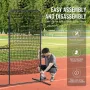 L Screen Baseball for Batting Cage, 7x7 ft Baseball Softball Safety Screen, Body Protector Portable Batting Screen with Carry Ba
