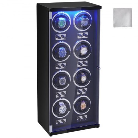 Watch Winder for 8 Automatic Watches with 8 Quiet Japanese Mabuchi Motors
