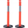 Traffic Delineator Post Cones, 2 Pack, Traffic Safety Delineator Barrier with 16.93 x 16.93 in Rubber Base, for Traffic Control