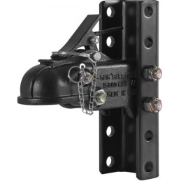 Adjustable Trailer Coupler and 5-Position Channel Bracket Kit, 2-5/16" Hitch Ball, 15000 lbs Capacity, Heavy Duty Cast