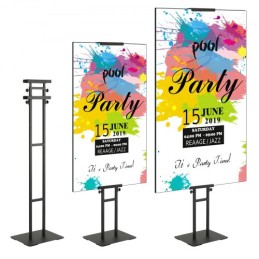 Poster Stand, Adjustable Height Up to 75", Double-Sided Heavy Duty Pedestal Sign Holder, Floor Standing Sign Holder Banner