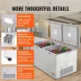 Chest Freezer, 19.8 cu.ft / 561 L Large Deep Freezer with Split Top Double Locking Lids, Freestanding Commercial Chest Freezer &