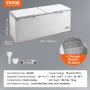 Chest Freezer, 19.8 cu.ft / 561 L Large Deep Freezer with Split Top Double Locking Lids, Freestanding Commercial Chest Freezer &
