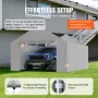 Carport Replacement Canopy Cover Side Wall 13 x 20 ft, Garage Tent Shelter Tarp Heavy-Duty Waterproof & UV Protected, Easy Insta
