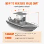 T Top Boat Cover, 20'-22' Waterproof Trailerable T-Top Boat Cover, 600D Marine Grade PU Oxford, with Windproof Buckle Straps, fo