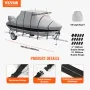 T Top Boat Cover, 20'-22 'Vandtæt trailerbar t-top båddæksel