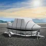 T Top Boat Cover, 20'-22' Waterproof Trailerable T-Top Boat Cover, 600D Marine Grade PU Oxford, with Windproof Buckle Straps, fo
