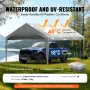 Carport Replacement Canopy Cover 12 x 20 ft, Garage Top Tent Shelter Tarp Heavy-Duty Waterproof & UV Protected, Easy Installatio