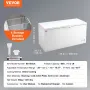 Chest Freezer, 17.2 cu.ft / 488 L Large Deep Freezer & 4 Removable Baskets, Freestanding Top Open Door Commercial Chest Freezers
