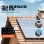 20 x 3048 cm Solar Panel Bird Guard, Critter Guard Roll Kit with Rust-proof PVC Coating, Solar Panel Guard with 50pcs Tire Wires
