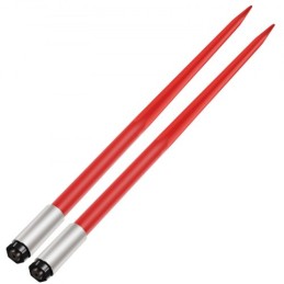 Par høspyd 49 "Bale Spear 3000 lbs Kapacitet, Bale Spike Quick Tilbag dig firkantet Hay Bale Spears 1 3/4", Red Coated Bale