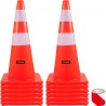 Safety Cones, 28 in/73 cm Height, 12 PCS PVC Orange Traffic Cone with 2 Reflective Collars and Weighted Base, Used for Traffic