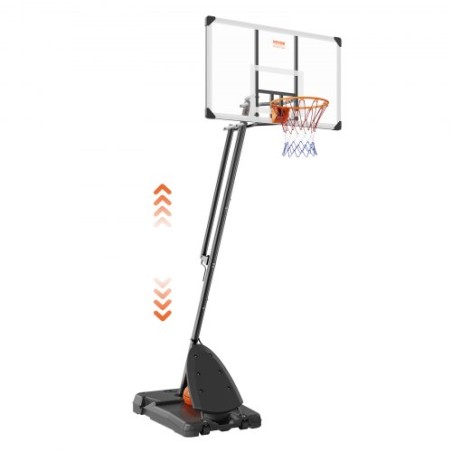 Basketball Hoop, 7,6-10 ft Justerbart Højde bærbart bagplade System, 54 tommer Basketball Hoop & Goal, Kids & Adults