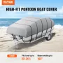 Pontoon Boat Cover, 23'-24' Waterproof Trailerable Pontoon Cover, 800D Marine Grade PU Oxford Fabric, with Motor Cover, 16 Windp