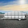 Pontoon Boat Cover, 23'-24' Waterproof Trailerable Pontoon Cover, 800D Marine Grade PU Oxford Fabric, with Motor Cover, 16 Windp