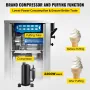 Soft Ice Cream Machine 2200W Commercial Vertical Soft Ice Cream Maker Machine 5.3 to 7.4 Gallons per Hour Ice Cream Machine for 
