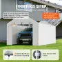 Carport Replacement Canopy Cover Side Wall 10 x 20 ft, Garage Tent Shelter Tarp Heavy-Duty Waterproof & UV Protected, Easy Insta