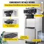 Soft Ice Cream Machine 2200W kommerciel lodret blød isproducent