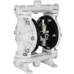 Air-Operated Double Diaphragm Pump, 1/2 in Inlet & Outlet, Polypropylene Body, 2.5 GPM & Max 80PSI, PTFE Diaphragm Pneumatic