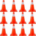 12Pack 18 "Trafikkegler, Safety Road Parkeringskegler PVC -base, orange trafikkegle med reflekterende kraver, farekonstruktion"