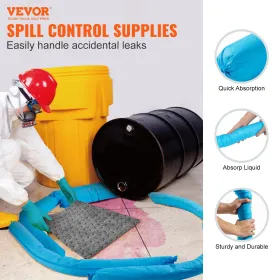 Universal Absorbent Sock Water Absorbing Snake 20 Gal 12 pcs 76 x 1200 mm