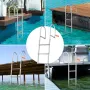 Dock Ladder, Removable 3 Steps, 500 lbs Load Capacity, Aluminum Alloy Pontoon Boat Ladder with 3.1'' Wide Step & Anti-Slip Desig