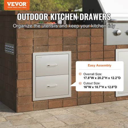 20.5 "Outdoor Kitchen / BBQ Island Rustfrit stål