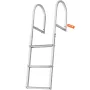 Dock Ladder, Removable 3 Steps, 500 lbs Load Capacity, Aluminum Alloy Pontoon Boat Ladder with 3.1'' Wide Step & Anti-Slip Desig