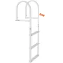 Dock Ladder, Removable 3 Steps, 500 lbs Load Capacity, Aluminum Alloy Pontoon Boat Ladder with 3.1'' Wide Step & Anti-Slip Desig