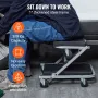 Z-Creeper Seat, 2 in 1 Rolling Folding Car Creeper/Stool, 300 lbs Capacity Mechanic Creeper, Low Profile Creeper with 6 pcs Whee