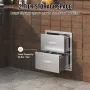 Outdoor Kitchen Drawers 18W x 20.6H x 12.7D Inch, Flush Mount Double BBQ Drawers Stainless Steel with Handle, BBQ Island Drawers