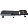 Z-Creeper Seat, 2 in 1 Rolling Folding Car Creeper/Stool, 300 lbs Capacity Mechanic Creeper, Low Profile Creeper with 6 pcs Whee
