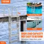 Dock Ladder, Retractable 5 Steps, 350 lbs Load Capacity, Aluminum Alloy Pontoon Boat Ladder with 66.9''-78.9'' Adjustable Height