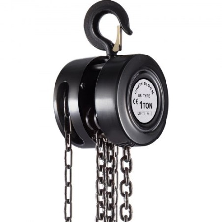 Hand Chain Hoist, 2200 lbs /1 Ton Capacity Chain Block, 10ft/3m Lift Manual Hand Chain Block, Manual Hoist with