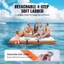 Inflatable Floating Dock, 8 x 5FT Inflatable Dock Platform, Non-Slip Water Floating Dock Mat with Portable Carrying Bag & Detach