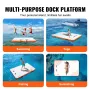 Inflatable Floating Dock, 8 x 5FT Inflatable Dock Platform, Non-Slip Water Floating Dock Mat with Portable Carrying Bag & Detach
