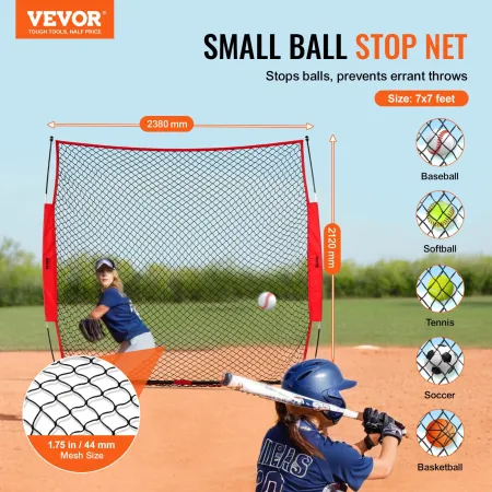 Barrikade backstop net, 7x7 ft kugle sportsbarriere netting