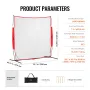 Barricade Backstop Net, 7x7 ft Ball Sports Barrier Netting, Portable Practice Equipment with Carry Bag, Protection Screen for Ba