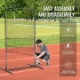 I Screen Baseball for Batting Cage, 7x4 ft Baseball Softball Safety Screen, Body Protector Portable Batting Screen with Carry Ba