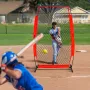 I Screen Baseball for Batting Cage, 7x4 ft Baseball & Softball Safety Screen, Body Protector Portable Batting Screen with Carry 