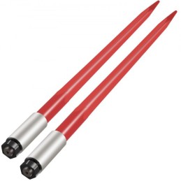 Pair Hay Spear 39" Bale Spear 3000 lbs Capacity, Bale Spike Quick Attach Square Hay Bale Spears 1 3/4", Red Coated Bale Forks,