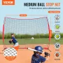 Barrikade backstop net, 12x9 ft kugle sportsbarriere netting, bærbart praksisudstyr med bærepose, beskyttelsesskærm til